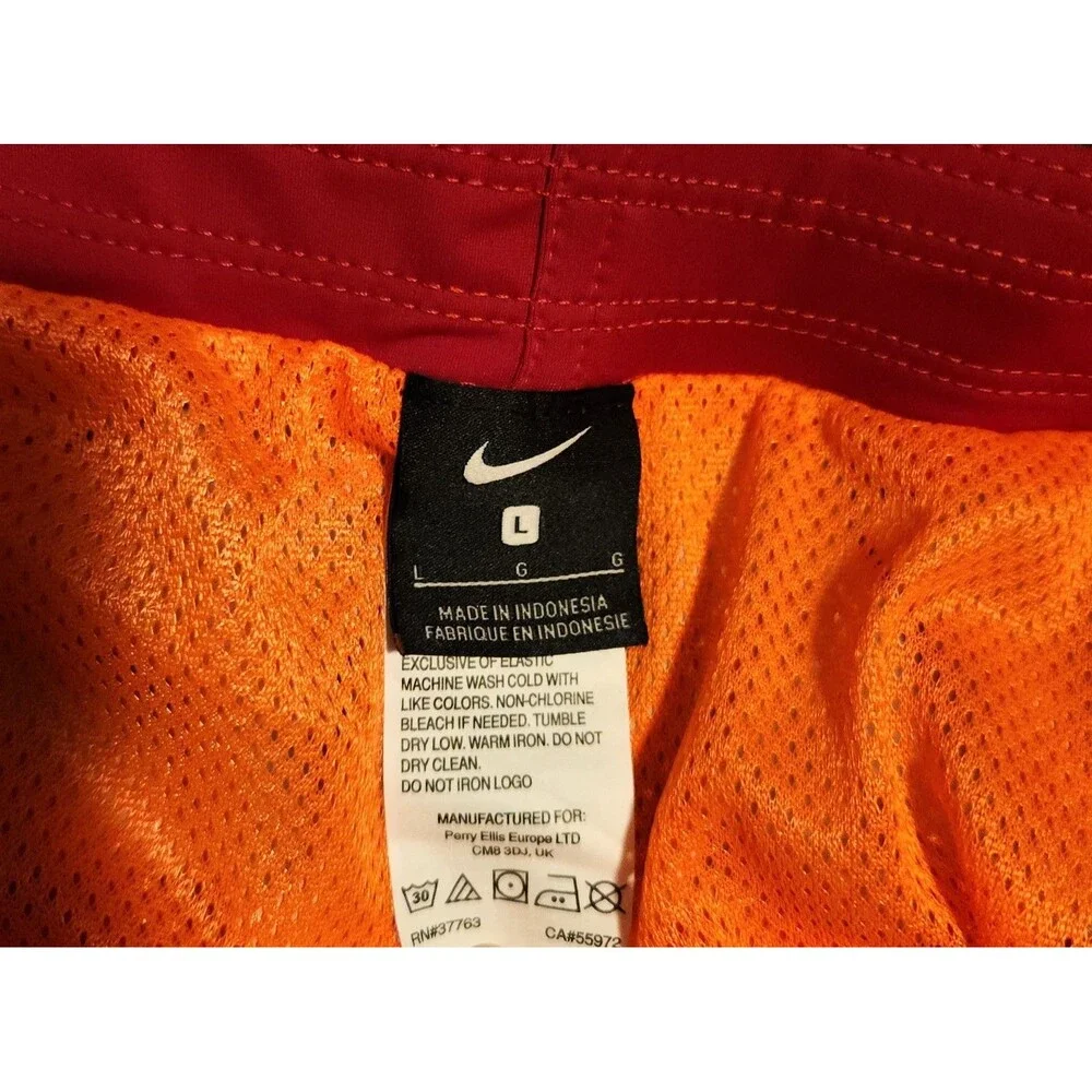 Nike Swim Trunks Hyper Crimson Print Pockets Mesh Lining Mens Size Large
